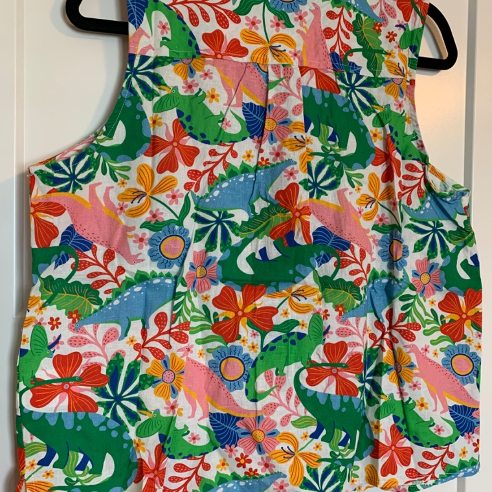 Modcloth Spotlight Spark Sleeveless Shirt with Colorful Dinosaurs - Picture 7 of 9